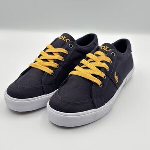 Polo Ralph Lauren Humberto Sneakers Navy Yellow Youth Unisex Kids Juniors Size 5